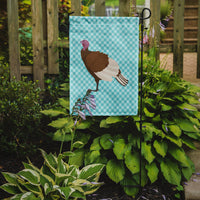 Bourbon Red Turkey Hen Blue Check Flag Garden Size