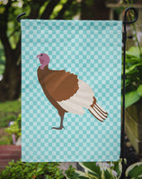 Bourbon Red Turkey Hen Blue Check Flag Garden Size