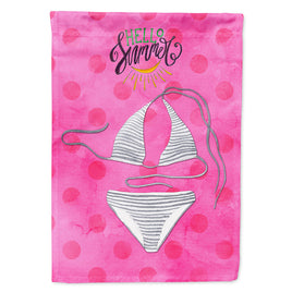 Bikini Swimsuit Pink Polkadot Flag Canvas House Size BB8199CHF