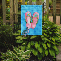Pink Flip Flops Blue Polkadot Flag Garden Size BB8221GF