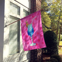 Summer Cocktail Pink Polkadot Flag Canvas House Size BB8234CHF