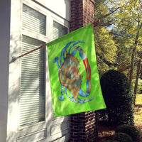 Blue Crab Green Polkadot Flag Canvas House Size BB8245CHF
