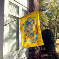 Blue Crab Yellow Polkadot Flag Canvas House Size BB8247CHF