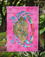 Blue Crab Pink Polkadot Flag Garden Size BB8249GF