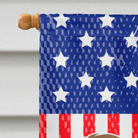Catalan Sheepdog American Flag Canvas House Size BB8376CHF
