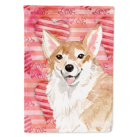 Corgi Love Flag Canvas House Size BB9484CHF