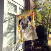 Fawn Pug Fall Flag Canvas House Size BB9531CHF