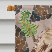 Brown Cockapoo Pine Cones Flag Canvas House Size BB9584CHF