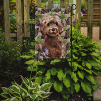 Brown Cockapoo Pine Cones Flag Garden Size BB9584GF