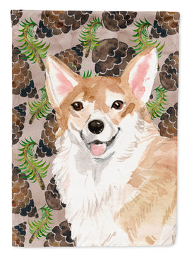 Corgi Pine Cones Flag Canvas House Size BB9589CHF