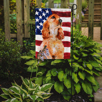 Cocker Spaniel Patriotic Flag Garden Size BB9706GF