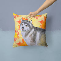 Alaskan Malamute Fall Fabric Decorative Pillow BB9899PW1414