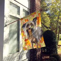 Chinese Crested Fall Flag Canvas House Size BB9920CHF