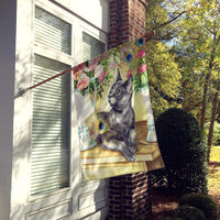 Cat and Peacock Feathers Flag Canvas House Size CDCO0035CHF