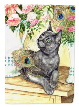 Cat and Peacock Feathers Flag Garden Size CDCO0035GF