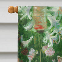 Cats In Garden by Debbie Cook Flag Canvas House Size CDCO0151CHF