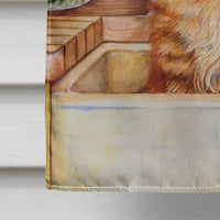 Cat In Sink by Debbie Cook Flag Canvas House Size CDCO0195CHF
