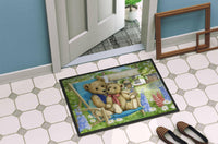 Springtime Teddy Bears in Flowers Indoor or Outdoor Mat 24x36 CDCO0306JMAT