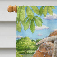 Bull and Pup Friends by Debbie Cook Flag Canvas House Size CDCO0378CHF