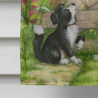 Bull and Pup Friends by Debbie Cook Flag Canvas House Size CDCO0378CHF