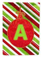 Christmas Oranment Holiday Letter A Monogram Initial Flag Garden Size CJ1039