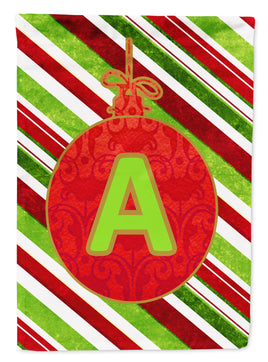Christmas Oranment Holiday Letter A Monogram Initial Flag Garden Size CJ1039