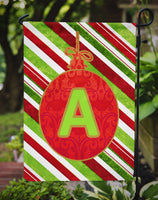 Christmas Oranment Holiday Letter A Monogram Initial Flag Garden Size CJ1039