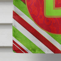 Christmas Oranment Holiday Letter D Monogram Initial Flag  House Size
