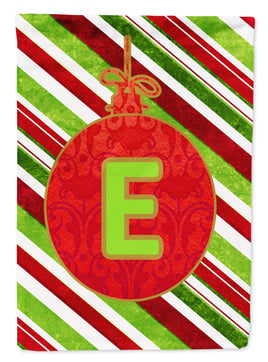 Christmas Oranment Holiday Letter E Monogram Initial Flag Garden Size CJ1039