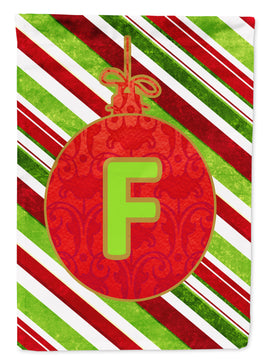 Christmas Oranment Holiday Letter F Monogram Initial Flag Garden Size CJ1039