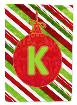 Christmas Oranment Holiday Letter K Monogram Initial Flag Garden Size CJ1039