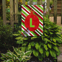 Christmas Oranment Holiday Letter L Monogram Initial Flag Garden Size CJ1039