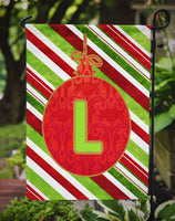Christmas Oranment Holiday Letter L Monogram Initial Flag Garden Size CJ1039