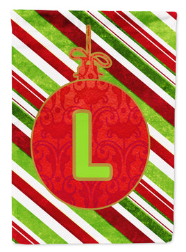Christmas Oranment Holiday Letter L Monogram Initial Flag Garden Size CJ1039