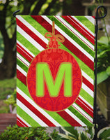Christmas Oranment Holiday Letter M Monogram Initial Flag Garden Size CJ1039