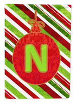 Christmas Oranment Holiday Letter N Monogram Initial Flag Garden Size CJ1039