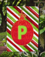 Christmas Oranment Holiday Letter P Monogram Initial Flag Garden Size CJ1039