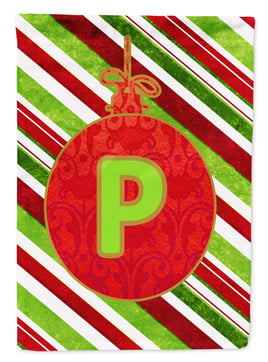 Christmas Oranment Holiday Letter P Monogram Initial Flag Garden Size CJ1039