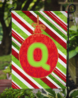 Christmas Oranment Holiday Letter Q Monogram Initial Flag Garden Size CJ1039