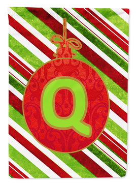 Christmas Oranment Holiday Letter Q Monogram Initial Flag Garden Size CJ1039
