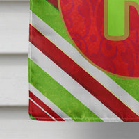 Christmas Oranment Holiday Letter R Monogram Initial Flag  House Size