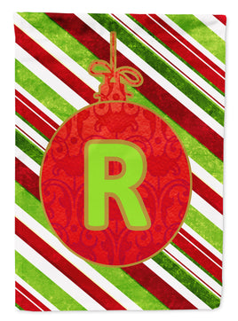 Christmas Oranment Holiday Letter R Monogram Initial Flag  House Size