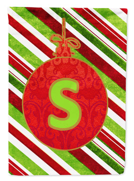 Christmas Oranment Holiday Letter S Monogram Initial Flag  House Size