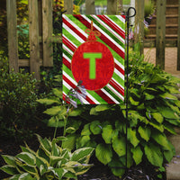 Christmas Oranment Holiday Letter T Monogram Initial Flag Garden Size CJ1039