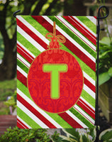 Christmas Oranment Holiday Letter T Monogram Initial Flag Garden Size CJ1039