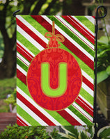 Christmas Oranment Holiday Letter U Monogram Initial Flag Garden Size CJ1039