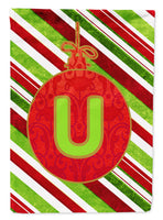 Christmas Oranment Holiday Letter U Monogram Initial Flag Garden Size CJ1039