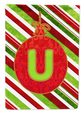 Christmas Oranment Holiday Letter U Monogram Initial Flag Garden Size CJ1039