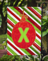 Christmas Oranment Holiday Letter X Monogram Initial Flag Garden Size CJ1039