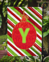 Christmas Oranment Holiday Letter Y Monogram Initial Flag Garden Size CJ1039